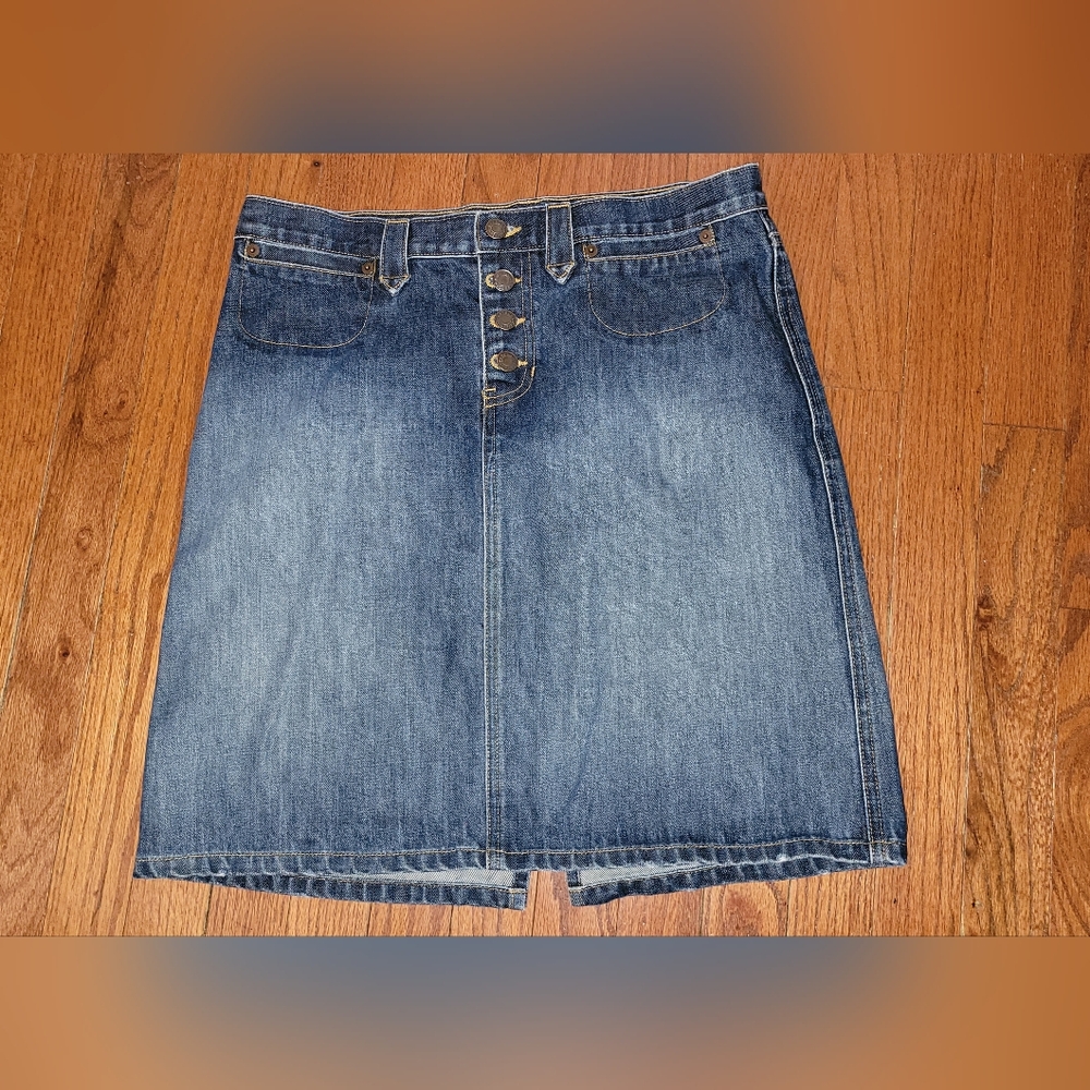 Abercrombie & Fitch Blue Pencil Skirt Knee-Length Casual